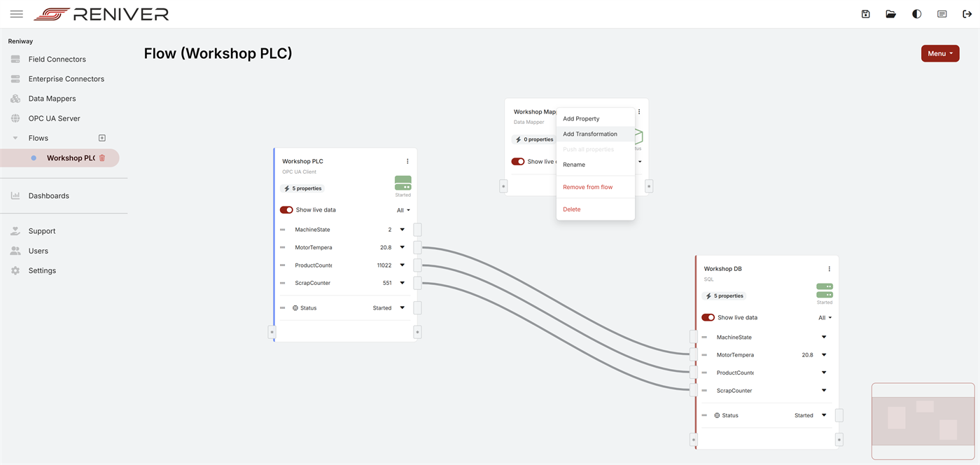 Add a property and transformation to the Data Mapper