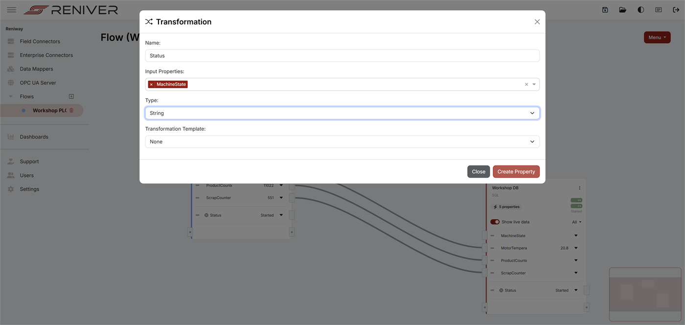 Create the Data Mapper transformation property