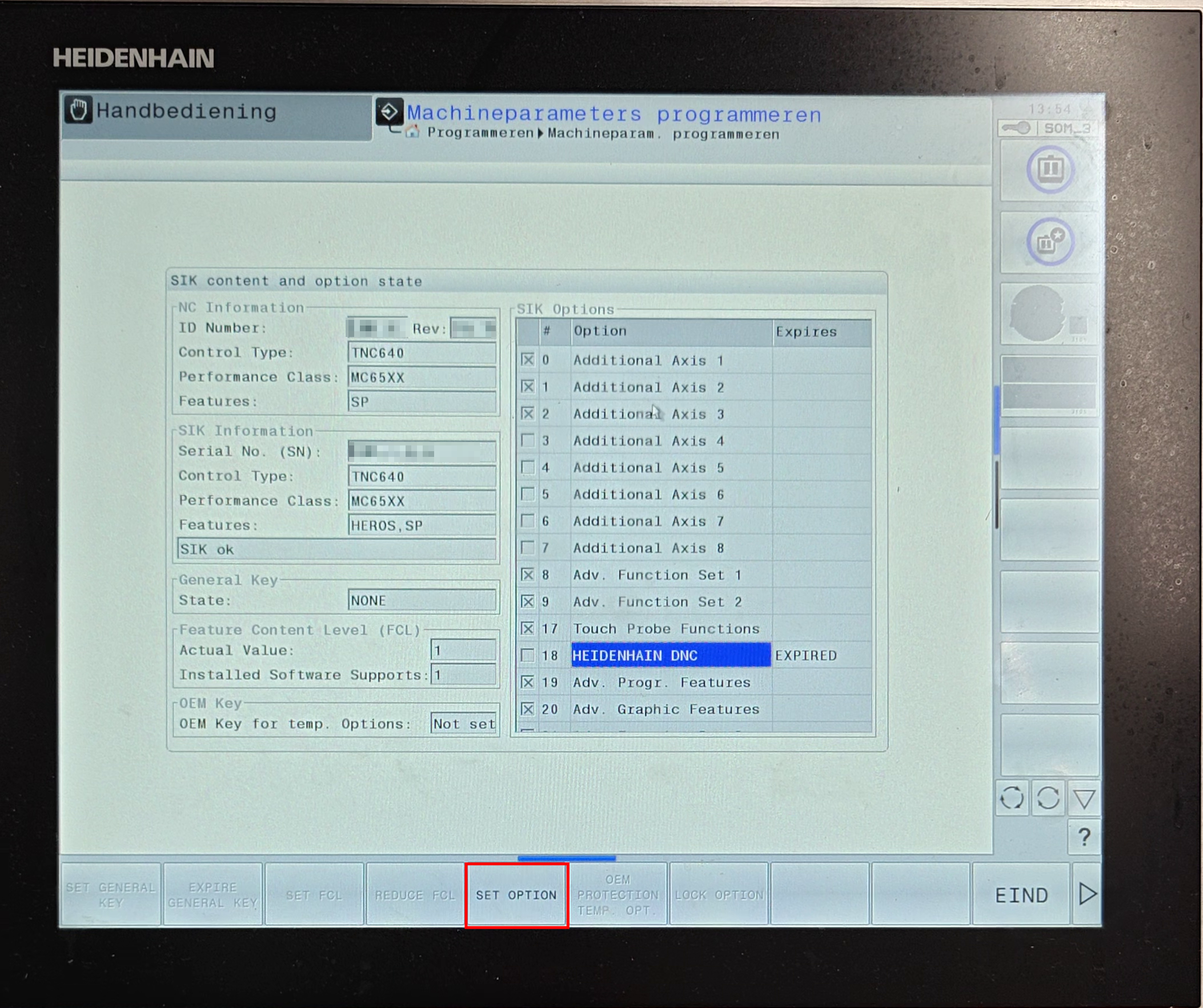 Heidenhain SIK Options