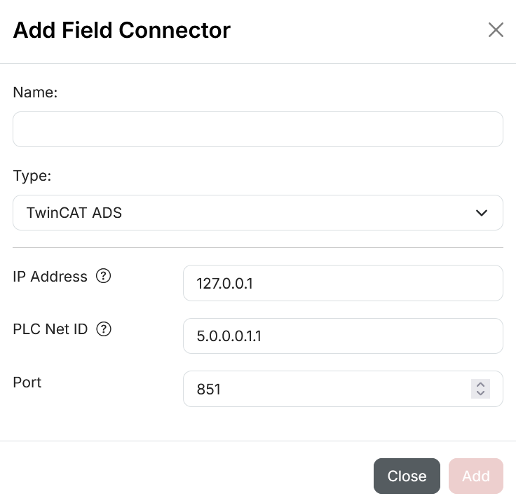 Add the ADS connector