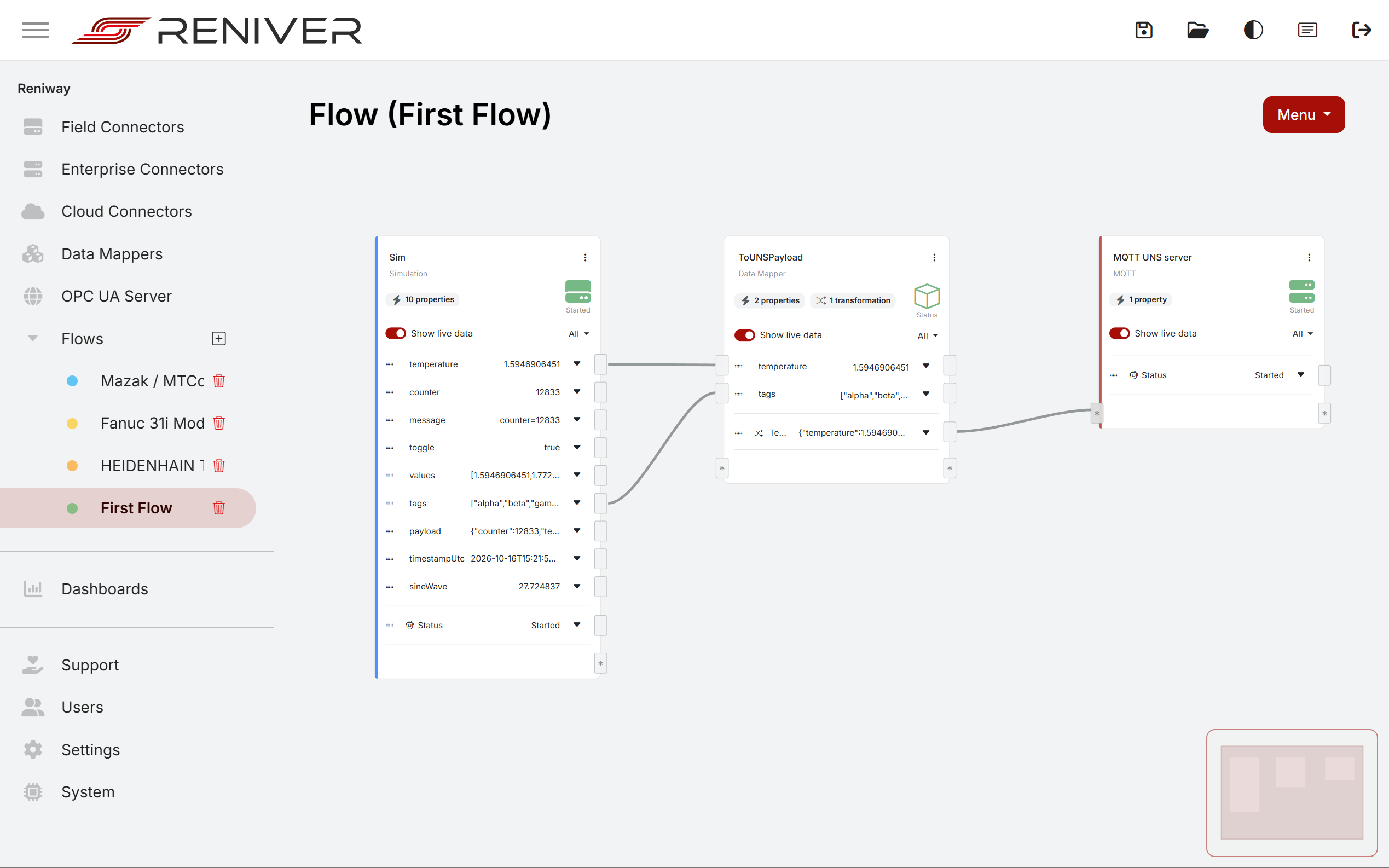 Connecting the transformation output to the MQTT connector