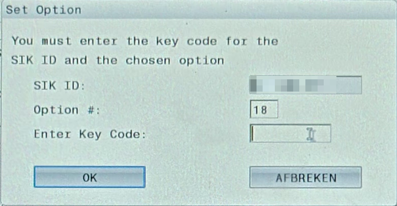 Heidenhain License key entry